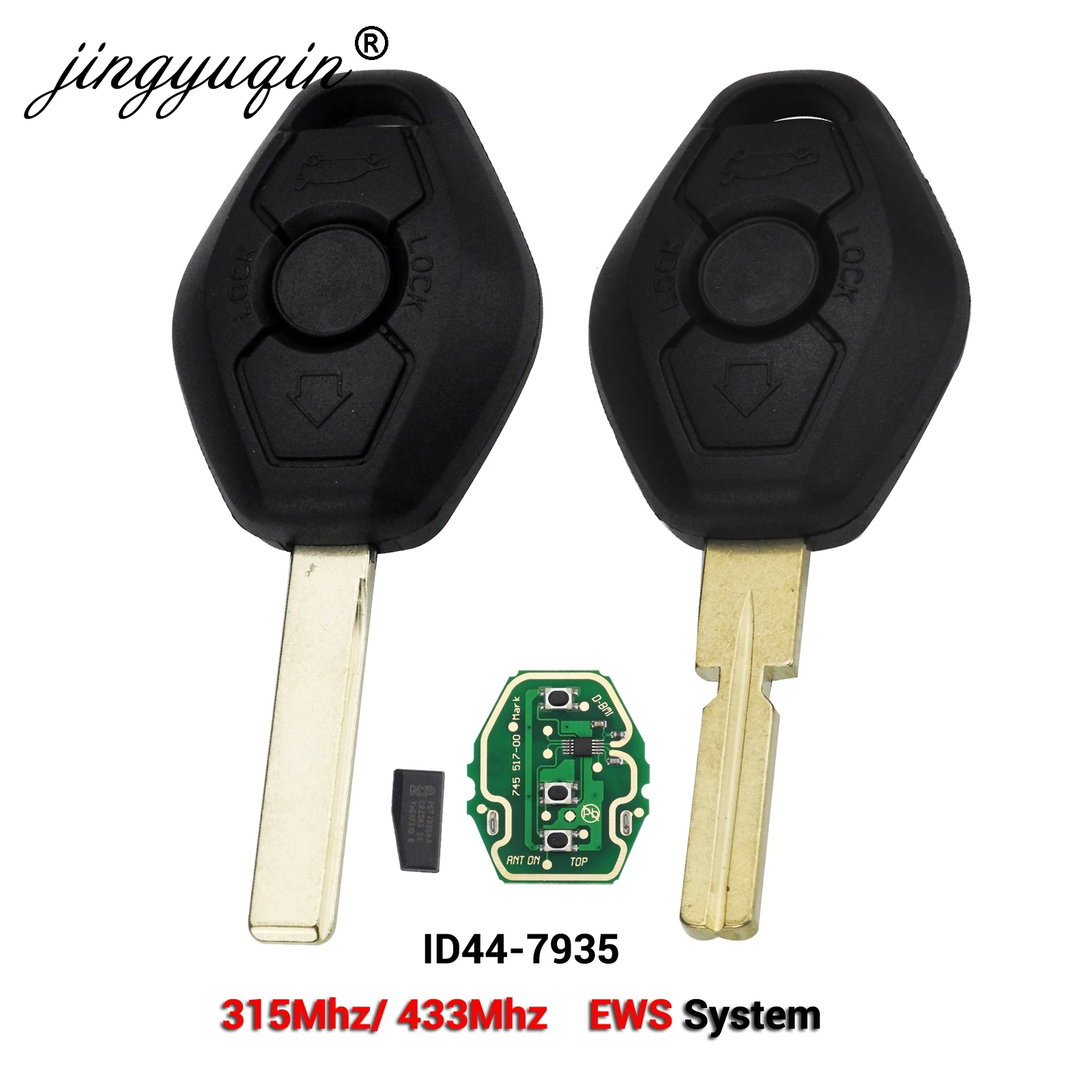 Jingyuqin 10 шт. Автомобильный Дистанционный Ключ DIY для BMW EWS 1/3/5/7 серии X3 X5 Z3 Z4 с чипом