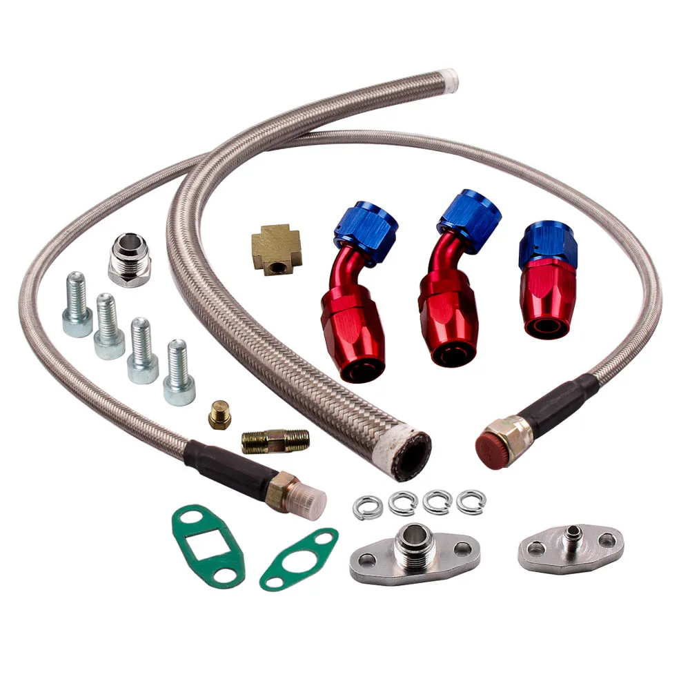 T3 T4 T60 T61 T70 T04E Oil Feed Line 1M + Turbo Oil Drain Return Complete Kits Adaptor Gasket
T3 T4 T60 T61 T70 T04E Oil Feed Line 1M + Turbo Oil Drain Return Complete Kits Adaptor Gasket