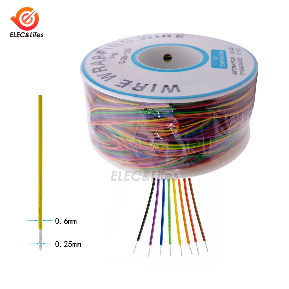 B-30-1000 UL1423 PVC insulation Line Colored 30 AWG Aviation Cable P/N PCB Board Jumper Wire Wrapping 0.25mm Tinned Copper Wire
B-30-1000 UL1423 PVC insulation Line Colored 30 AWG Aviation Cable P/N PCB Board Jumper Wire Wrapping 0.25mm Tinned Copper Wire