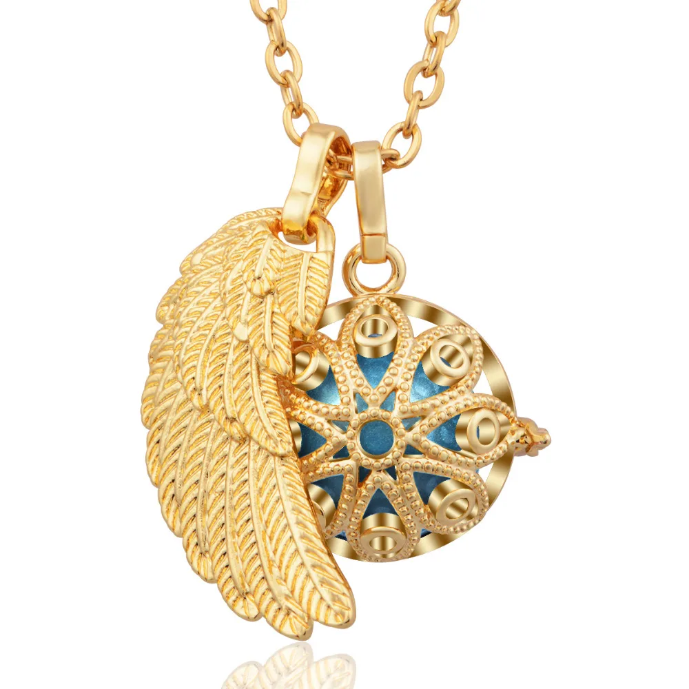 Angel Caller Wing Gold Color Floating Locket Pendant With Mexican Bola Baby Chime Sound Pregnancy EUDORA Bola Necklace Gift
Angel Caller Wing Gold Color Floating Locket Pendant With Mexican Bola Baby Chime Sound Pregnancy EUDORA Bola Necklace Gift