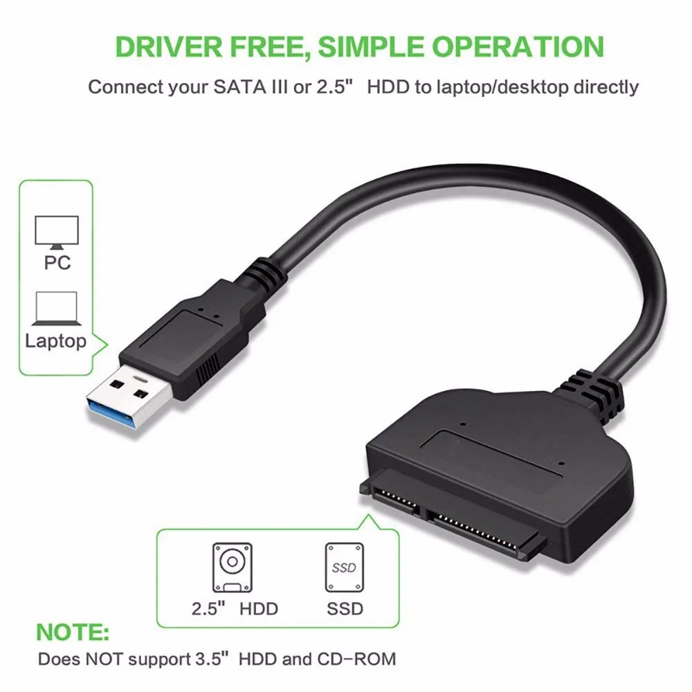 Адаптер для жесткого диска 2 5 дюйма 22 Pin SATA к USB 3 0 кабель конвертер "ноутбука HDD SSD