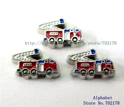 fire truck 10pcs FC479 wholesales floating locket memory charms fit for as families friend gift | Украшения и аксессуары
