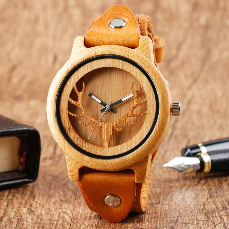 Fashion Mens Wooden Deer Minimalist Modern Punk Quartz Wristwatch Nature Bamboo Wood Women Rock Male Female Reloj Hombre Clock
Fashion Mens Wooden Deer Minimalist Modern Punk Quartz Wristwatch Nature Bamboo Wood Women Rock Male Female Reloj Hombre Clock