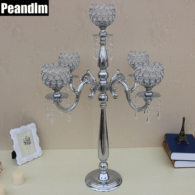 PEANDIM K9 Crystal Candlestick With 5 arms Wedding Flower Centerpieces Silver Christmas Candelabra Housewarming Gift
PEANDIM K9 Crystal Candlestick With 5 arms Wedding Flower Centerpieces Silver Christmas Candelabra Housewarming Gift