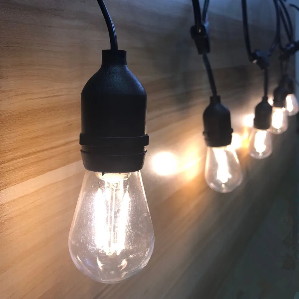 IP65 Commercial Grade 15M 15Bulbs LED String Lights Outdoor S14 LED Retro Edison Filament Bulb Garden Holiday Wedding Lights
IP65 Commercial Grade 15M 15Bulbs LED String Lights Outdoor S14 LED Retro Edison Filament Bulb Garden Holiday Wedding Lights