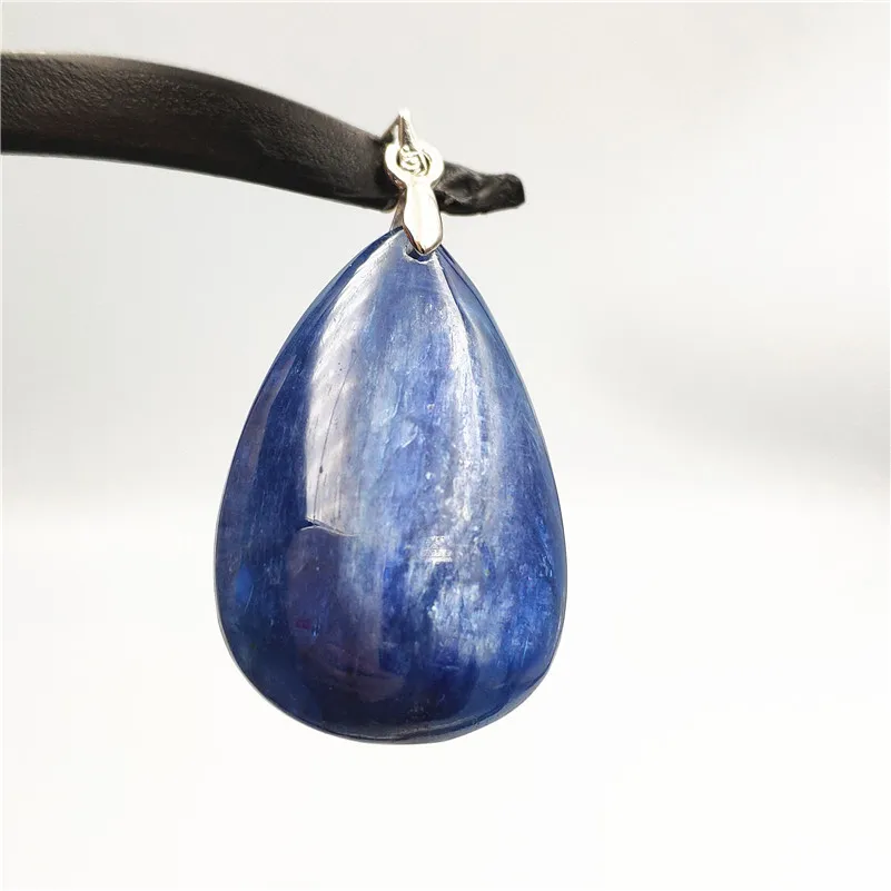Натуральный Синий Кианит ожерелье кулон Lucky прозрачный в форме капли воды камень