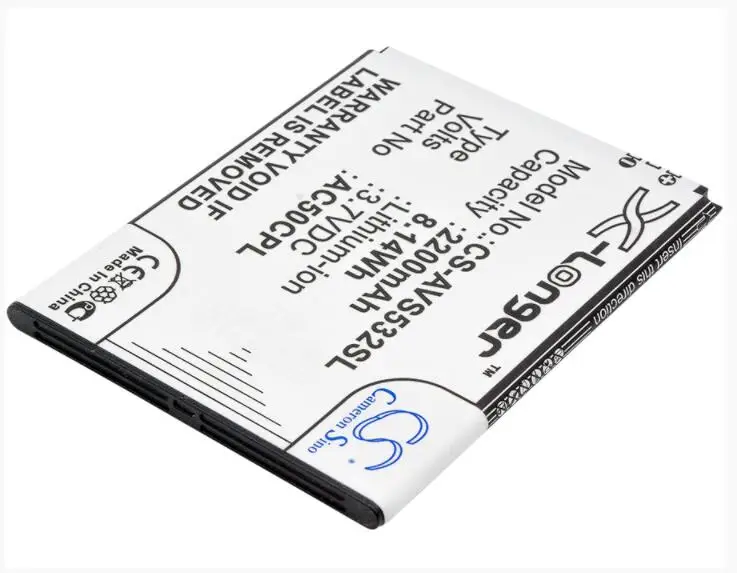 Cameron Sino 2200mAh battery for ARCHOS 50c Platinum AC50CPL BSE70H Mobile, SmartPhone Battery 76.15 x 60.14 x 4.32mm
Cameron Sino 2200mAh battery for ARCHOS 50c Platinum AC50CPL BSE70H Mobile, SmartPhone Battery 76.15 x 60.14 x 4.32mm