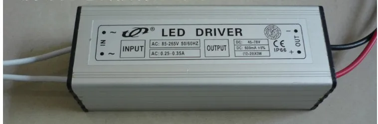 New Fedex Waterproof High power led driver IP66 12-20*3W 36W 600mA DC 45-78V for wall washer light, flood light transformer
New Fedex Waterproof High power led driver IP66 12-20*3W 36W 600mA DC 45-78V for wall washer light, flood light transformer