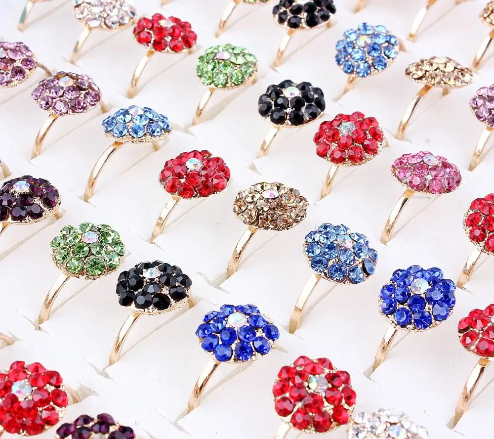 Wholesale Lots 50Ps Flower Crystal CZ Rhinestone Gold P Ring Band Sexy Women Wedding Engagement Gift Fashion Jewelry 16-19MM
Wholesale Lots 50Ps Flower Crystal CZ Rhinestone Gold P Ring Band Sexy Women Wedding Engagement Gift Fashion Jewelry 16-19MM
