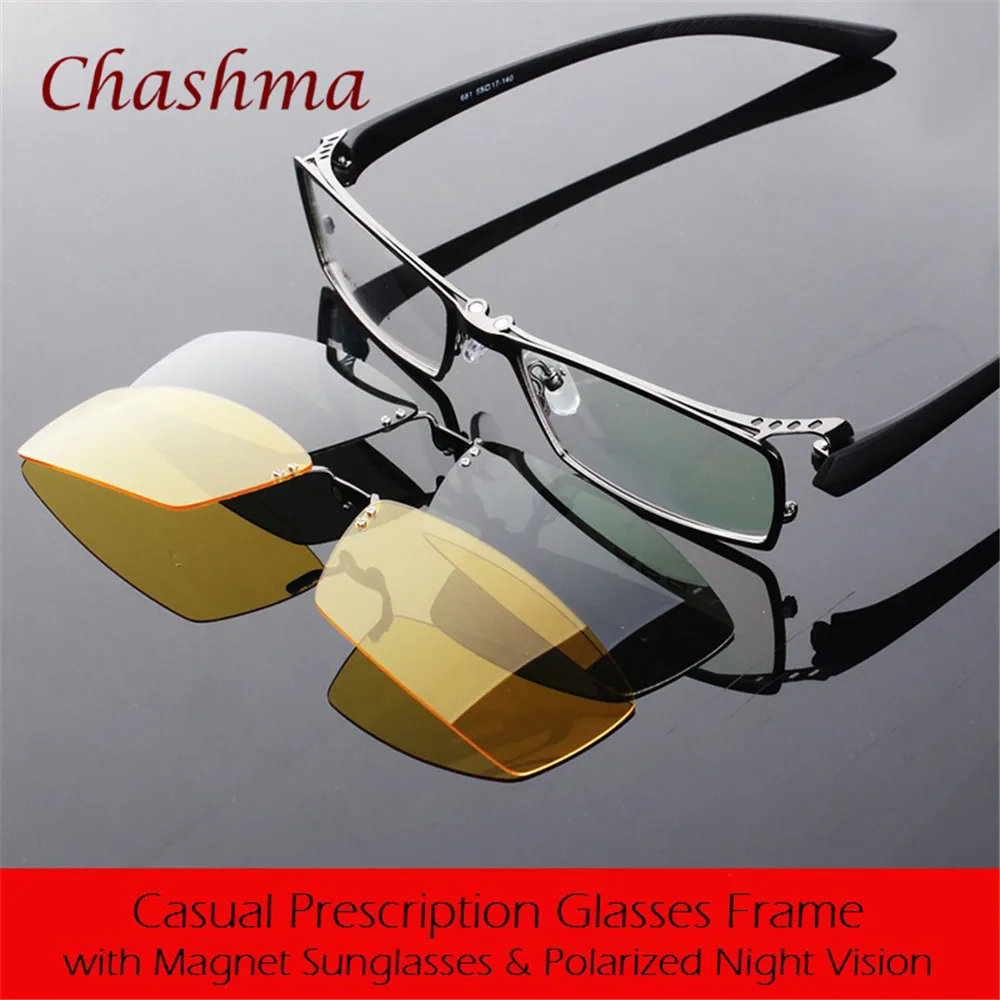 Chashma Brand Day and Night Polarized Glasses Gentlemen Prescription Eyewear Frame with 2 Clips
Chashma Brand Day and Night Polarized Glasses Gentlemen Prescription Eyewear Frame with 2 Clips