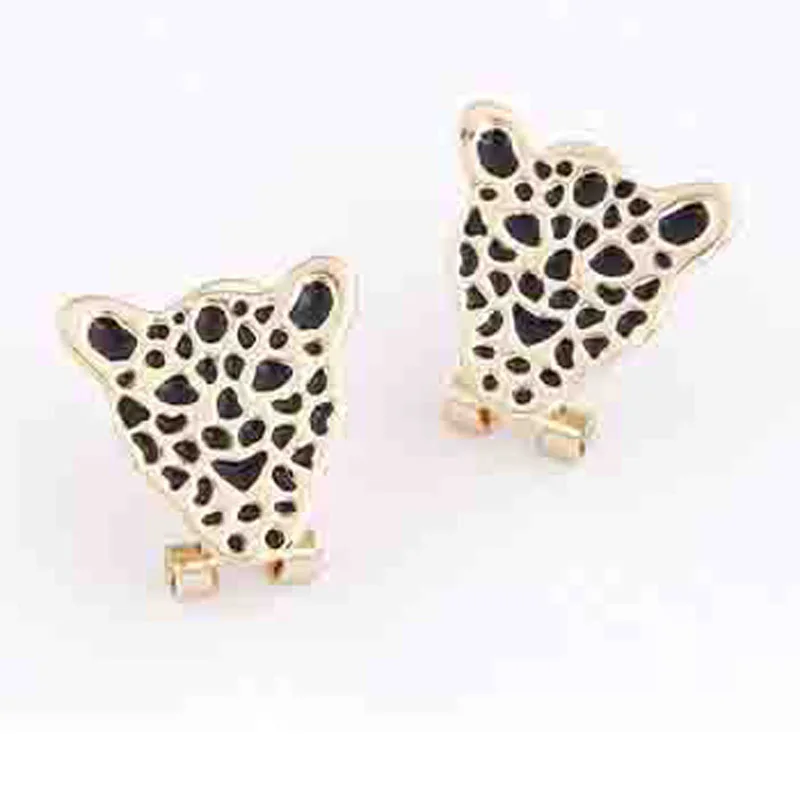 New black enamel Leopard charm shiny gold stud earrings fashion animal jewelry 6pairs lot
New black enamel Leopard charm shiny gold stud earrings fashion animal jewelry 6pairs lot