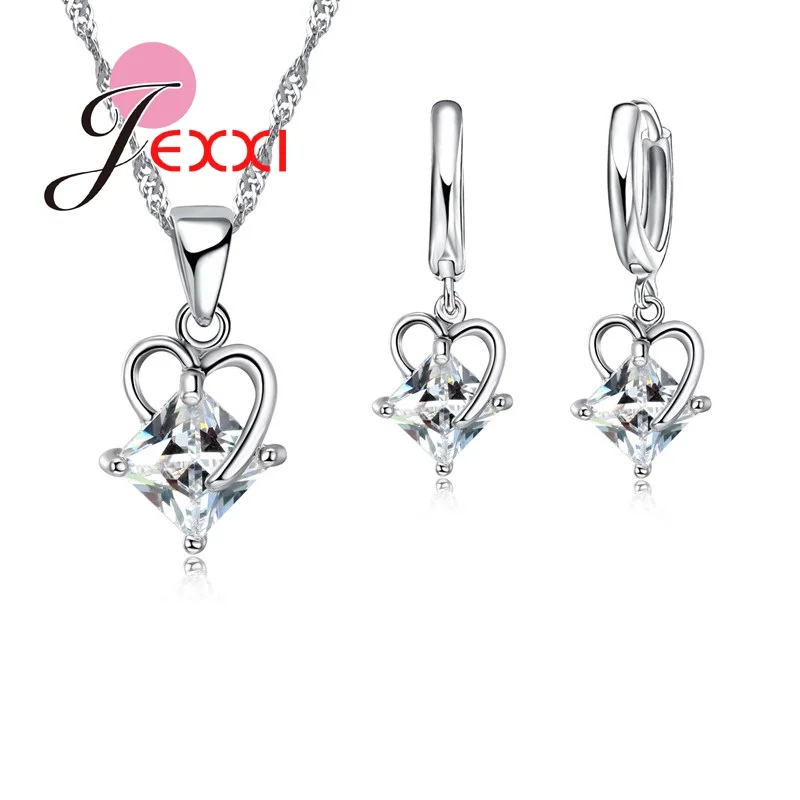 Fashion Elegant Pendant Necklace Hoop Earrings Sets Heart Cubic Zircon Crystal Wedding Engagement Jewellery Set For Women
Fashion Elegant Pendant Necklace Hoop Earrings Sets Heart Cubic Zircon Crystal Wedding Engagement Jewellery Set For Women