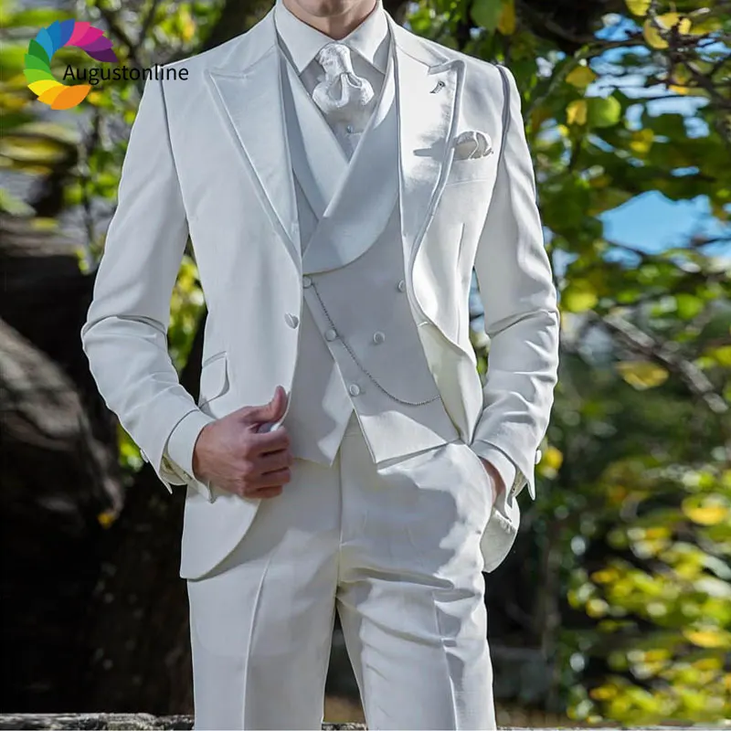 Italian Ivory Wedding Suits for Men Custom Made Best Man Blazers Suit Slim Fit Groom Tuxedos 3 Pieces Jacket Pants Vest Party
Italian Ivory Wedding Suits for Men Custom Made Best Man Blazers Suit Slim Fit Groom Tuxedos 3 Pieces Jacket Pants Vest Party