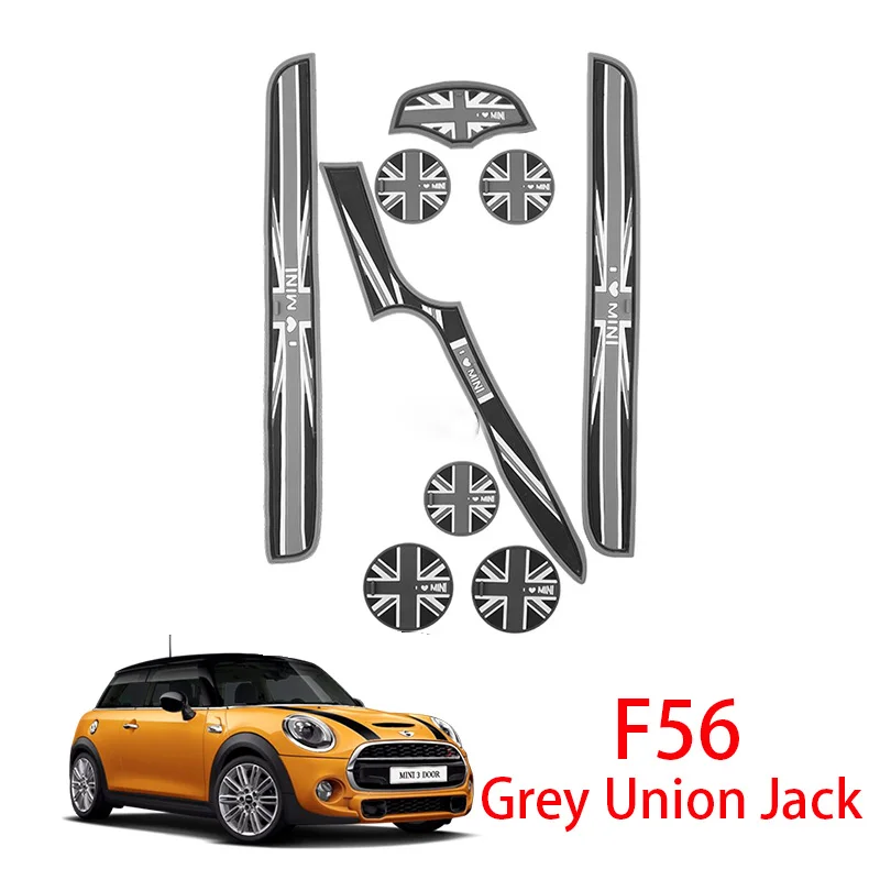 

Union Jack Car Water Cup Gate Slot Mats Silicone Anti-Slip Pad For Mini Cooper One F54 F55 F56 F60 Countryman Car Accessories