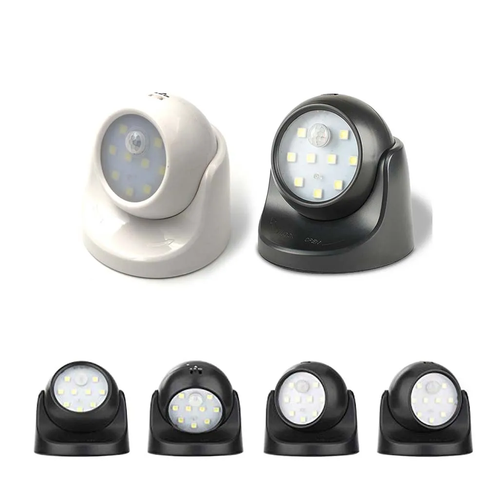 

360 Degree Rotation Motion Sensor Nightlight 3 Modes 9 LED Auto On/Off Wireless Corridor Wall Night Light Closet Hallway Light