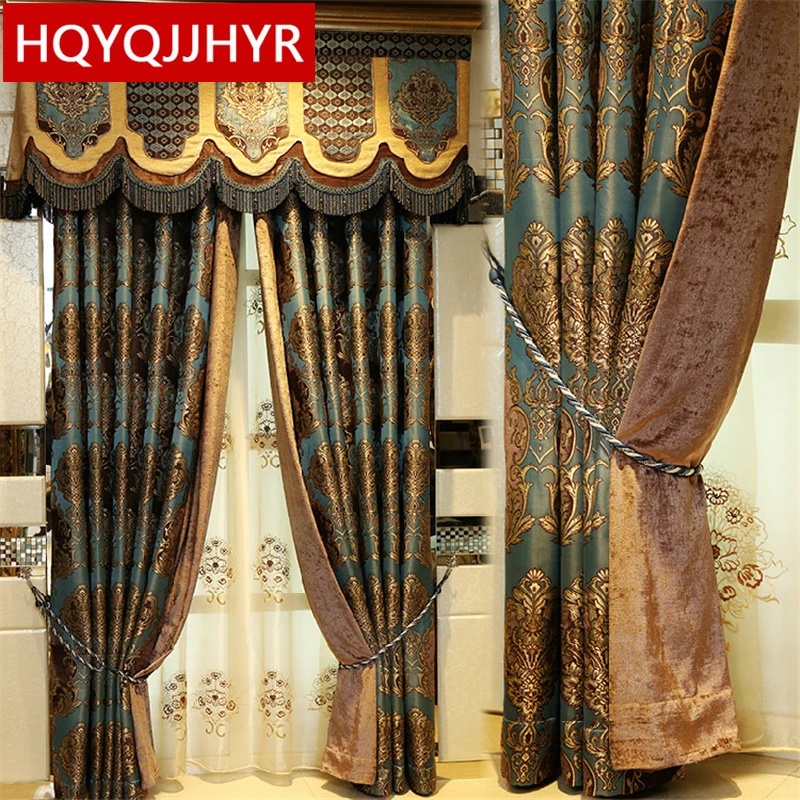 Luxury villa jacquard European Blackout curtains for living room High quality classic embroidery curtains for bedroom kitchens
Luxury villa jacquard European Blackout curtains for living room High quality classic embroidery curtains for bedroom kitchens