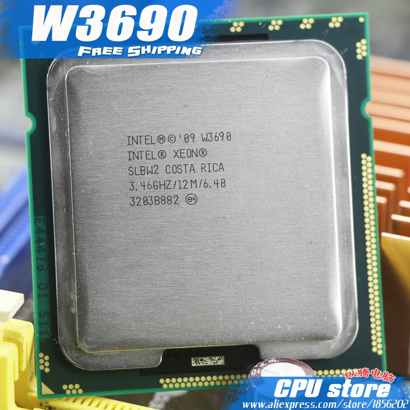 Процессор Intel Xeon W3690 cpu/3 46 ГГц/LGA1366/12 МБ кэш L3/шесть ядер/серверный cpu Бесплатная