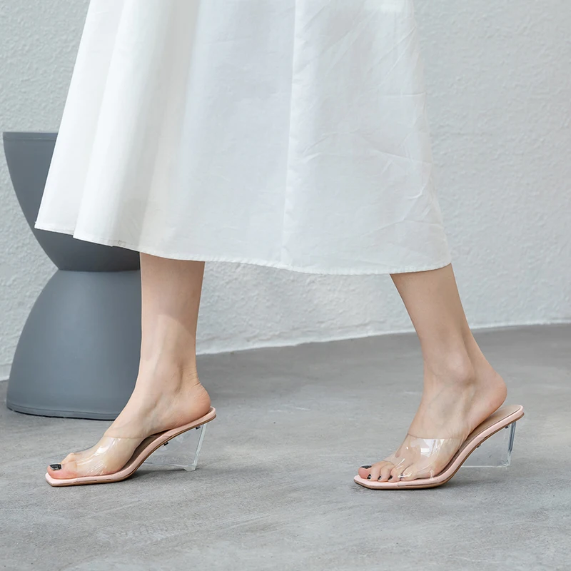 WETKISS Wedges Slippers Women Summer Slides Shoes Transparent Pvc Mules Shoes Female Fashion Party Crystal Heels High Shoes Lady
WETKISS Wedges Slippers Women Summer Slides Shoes Transparent Pvc Mules Shoes Female Fashion Party Crystal Heels High Shoes Lady