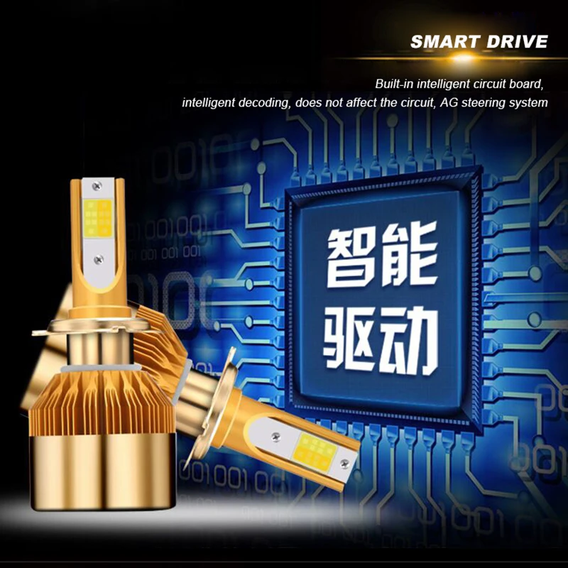 2 шт. Автомобильные фары H4 LED H7 светодиодные лампы 3000K 6000K H1 H3 H8 H11 9005 HB3 9006 HB4 880 881 H27