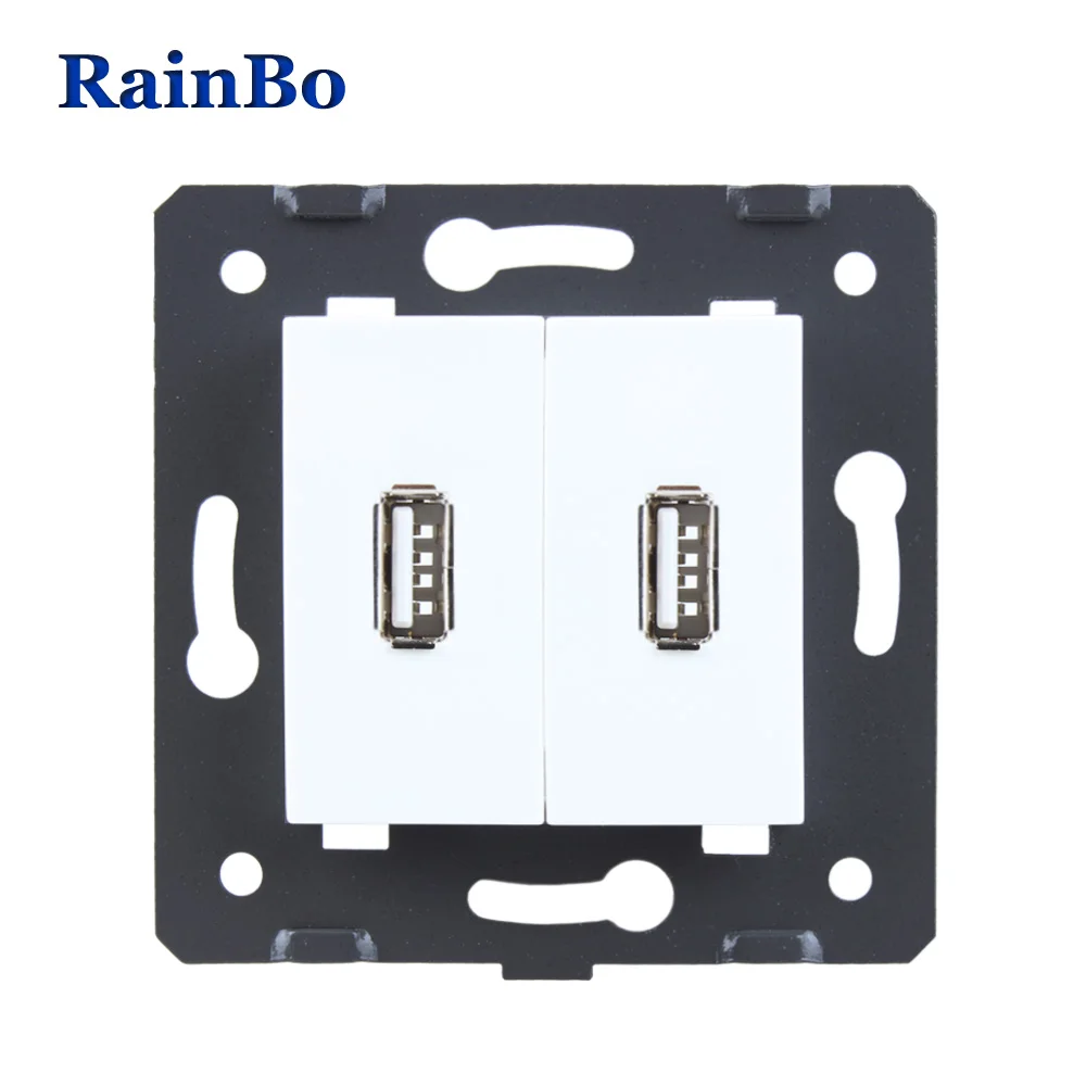 RainBo EU USB розетка для зарядки источник питания пластиковые материалы аксессуары DIY