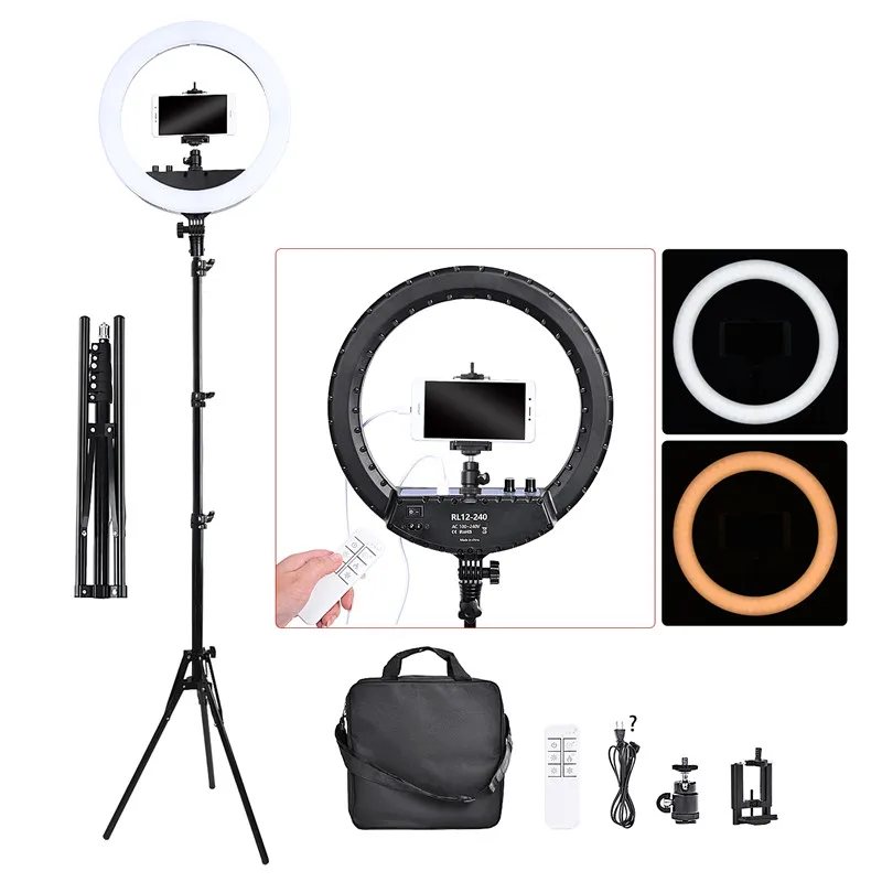 240 Led 14 Inch Photographic Lighting Dimmable 3200-5600K Camera Photo Studio Phone Ring Light Lamp Tripod Stand Remote
240 Led 14 Inch Photographic Lighting Dimmable 3200-5600K Camera Photo Studio Phone Ring Light Lamp Tripod Stand Remote