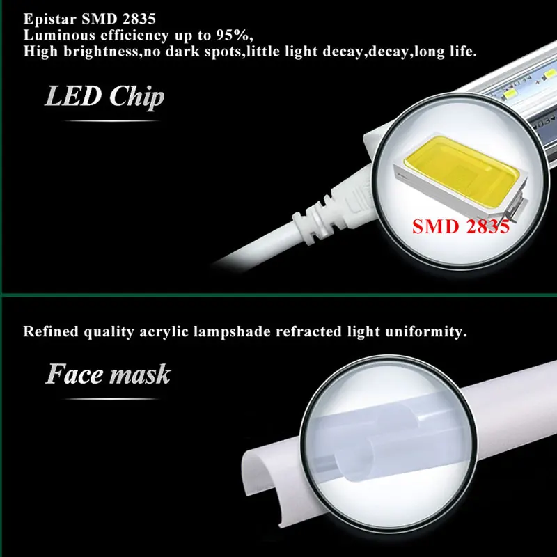 1 шт. V образная интегрированная Светодиодная трубчатая лампа 20 Вт T8 570 мм 2 фута