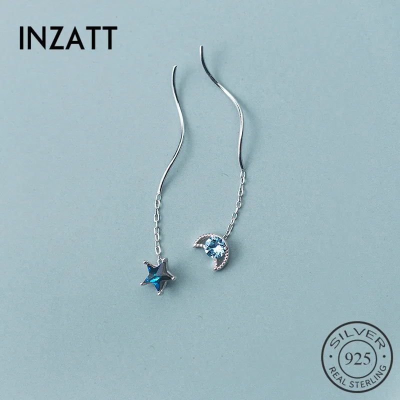 INZATT Real 925 Sterling Silver Blue Zircon Star Moon Short Tassel Dangle Drop Earrings For Elegant Women Fashion Jewelry Gift
INZATT Real 925 Sterling Silver Blue Zircon Star Moon Short Tassel Dangle Drop Earrings For Elegant Women Fashion Jewelry Gift
