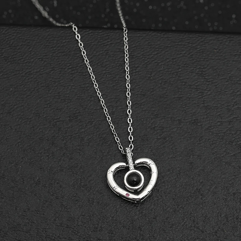 Romantic Love Memory Wedding Necklace Silver Stylish Heart Shaped Cubic Zircon Pendant Necklace Pendant Necklace
Romantic Love Memory Wedding Necklace Silver Stylish Heart Shaped Cubic Zircon Pendant Necklace Pendant Necklace