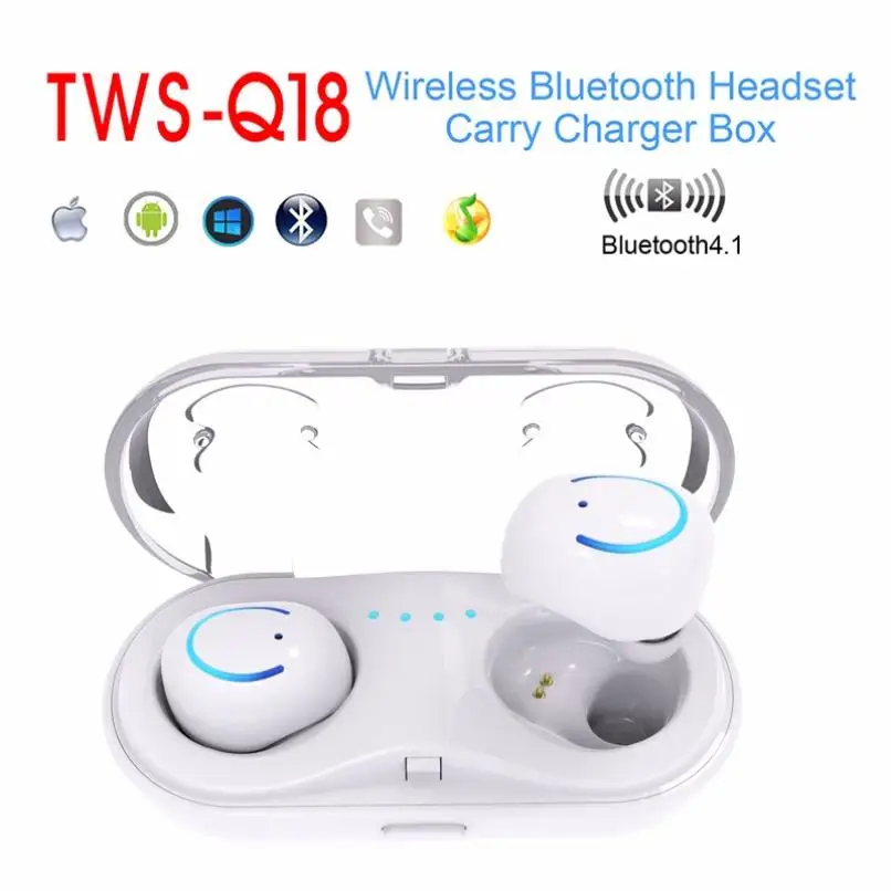 Оригинальные мини TWS Q18 беспроводные Bluetooth наушники водонепроницаемая гарнитура