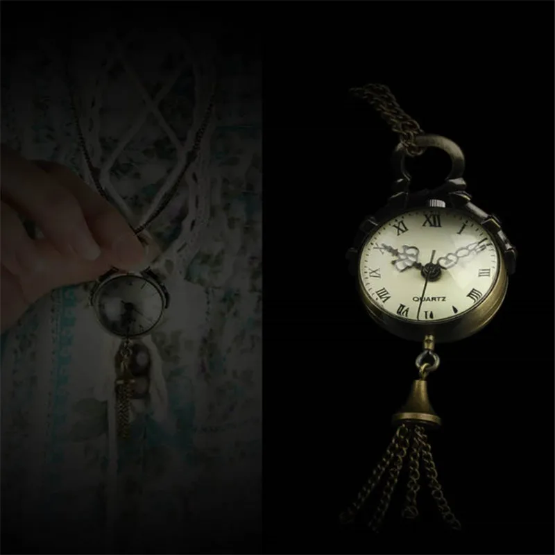 2018 Vintage Bronze Ball Necklace Glass Pocket Watch Clock Pendant Hand-winding Men Women Chain Gift for Lovers #D
2018 Vintage Bronze Ball Necklace Glass Pocket Watch Clock Pendant Hand-winding Men Women Chain Gift for Lovers #D