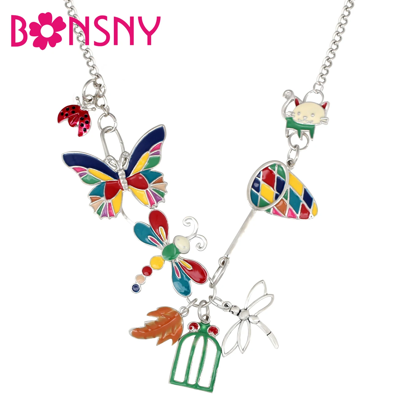 Bonsny Enamel Alloy Butterfly Dragonfly Cat Necklace Pendant Natural Animal Cartoon Jewelry For Women Girls Teens Birthday Gift
Bonsny Enamel Alloy Butterfly Dragonfly Cat Necklace Pendant Natural Animal Cartoon Jewelry For Women Girls Teens Birthday Gift