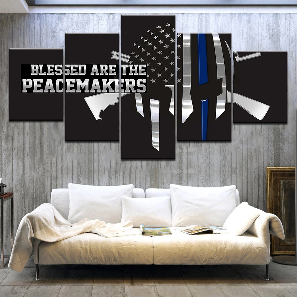 5 Panel HD Printed The Flag Metallic Blessed Are The Peacemakers Print On Canvas Art Painting For home living room decoration
5 Panel HD Printed The Flag Metallic Blessed Are The Peacemakers Print On Canvas Art Painting For home living room decoration