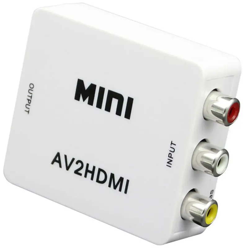 2 шт. RCA к HDMI AV Full HD 1080P AV2HDMI Mini конвертеру сигнала конвертер для ТВ VHS