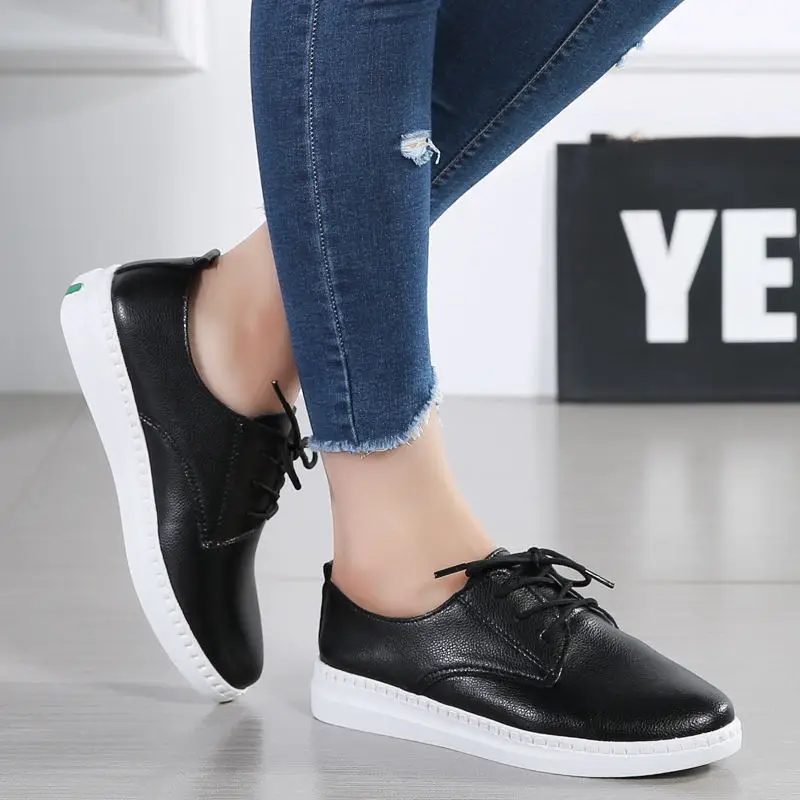 MIUBU 2020 Autumn Loafers Shoes Woman Genuine Leather Round Toe Lace-up Female Flat Shoes For Women Moccasins Slipony
MIUBU 2020 Autumn Loafers Shoes Woman Genuine Leather Round Toe Lace-up Female Flat Shoes For Women Moccasins Slipony