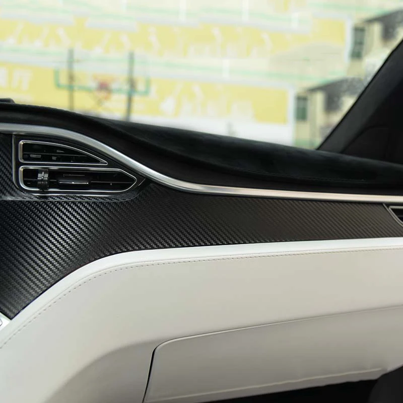 Новые наклейки на приборную панель автомобиля из углеродного волокна для Tesla Model X