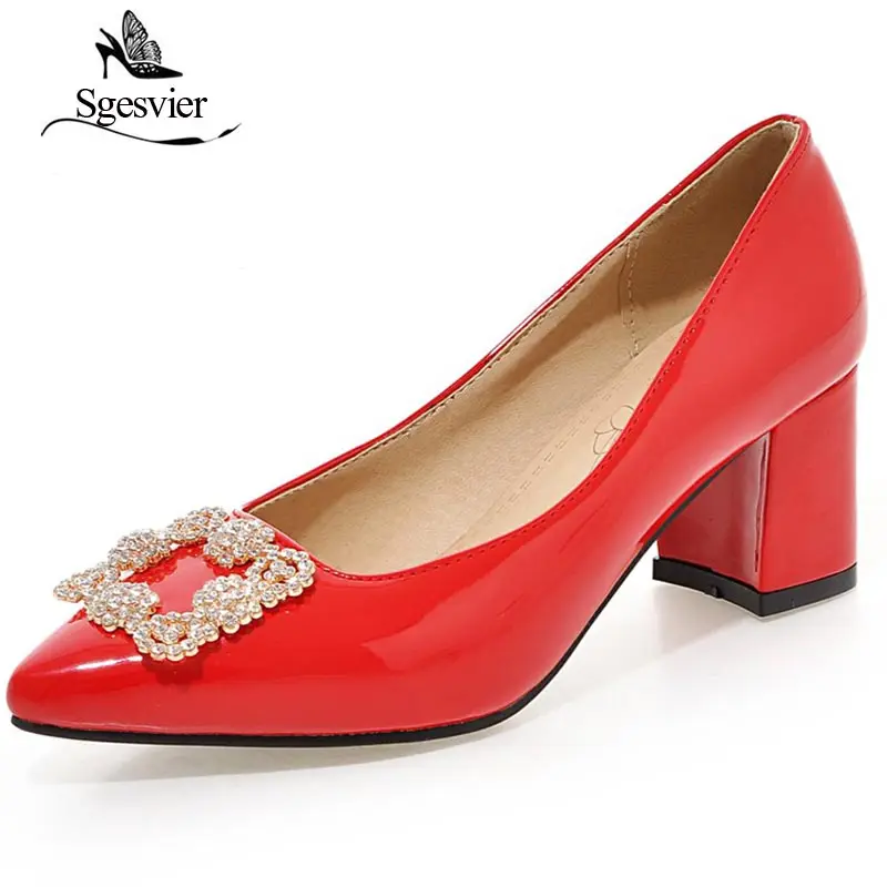 SGESVIER Spring Women High Heel Pumps Leisure Shoes Square Heel Footwear Slip On Pointed Toe Sweety Shoes Woman Size 30-48 OX172
SGESVIER Spring Women High Heel Pumps Leisure Shoes Square Heel Footwear Slip On Pointed Toe Sweety Shoes Woman Size 30-48 OX172