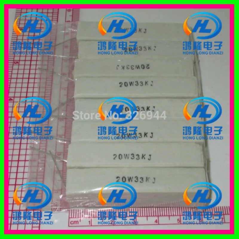 (10pcs/lot) 20W 33K ohm +/-5% Horizontal cement resistor / 20W 33KJ ohm 5% Cement resistance / 20W 33KRJ Ceramic resistor
(10pcs/lot) 20W 33K ohm +/-5% Horizontal cement resistor / 20W 33KJ ohm 5% Cement resistance / 20W 33KRJ Ceramic resistor