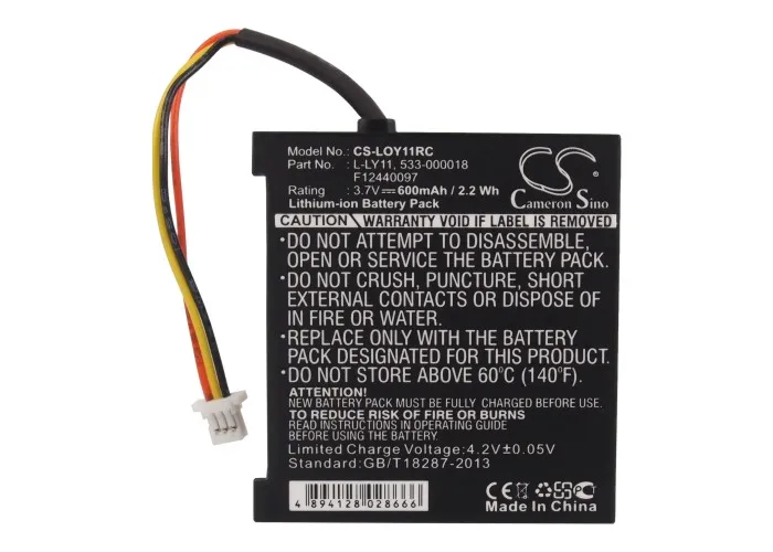 Cameron Sino 600mAh Battery 533-000018, F12440097, L-LY11 for Logitech G930, Gaming Headset G930, Headset G930, MX Revolution
Cameron Sino 600mAh Battery 533-000018, F12440097, L-LY11 for Logitech G930, Gaming Headset G930, Headset G930, MX Revolution