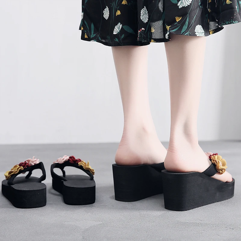 Fashion Summer Handmade Camellia Women Flip Flops Ladies Med Heel Slippers Wedge Flower Platform Cute Lady Beach Sandals
Fashion Summer Handmade Camellia Women Flip Flops Ladies Med Heel Slippers Wedge Flower Platform Cute Lady Beach Sandals