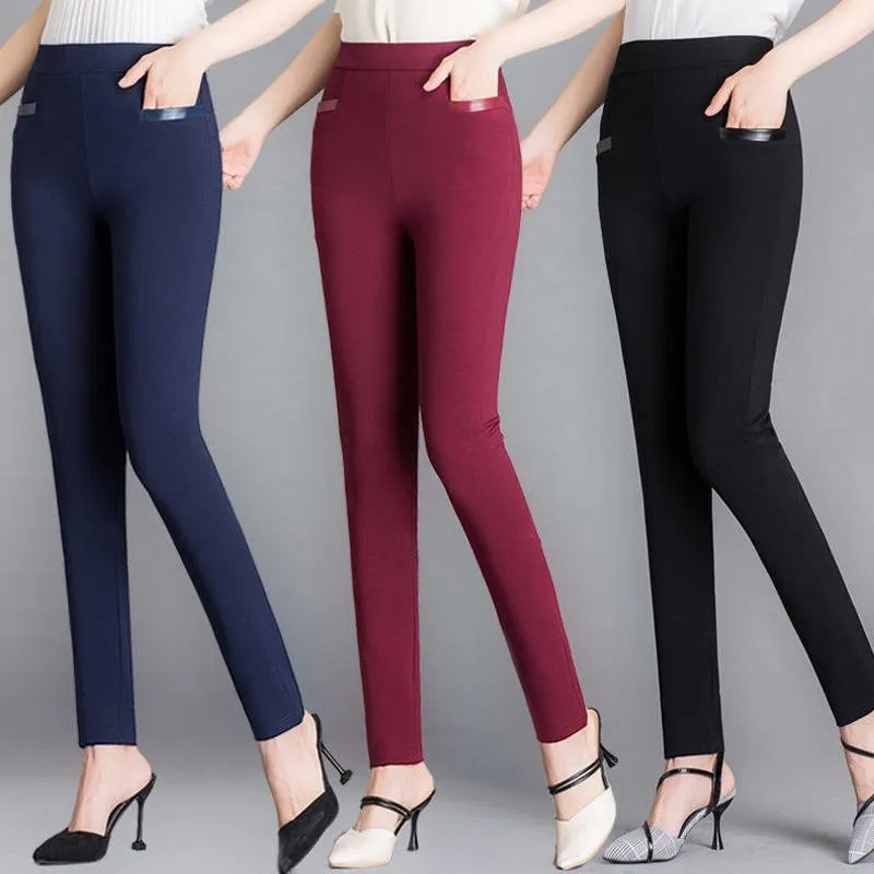 Large size high waist casual outer wear thin section pencil pants conventional models
Large size high waist casual outer wear thin section pencil pants conventional models