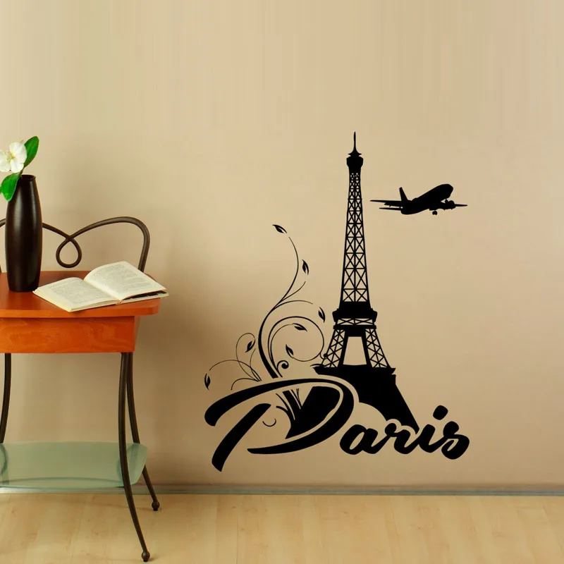 ZOOYOO Paris Eiffel Tower Wall Stickers Home Decor Living Room Bedroom Decoration Wall Art Murals