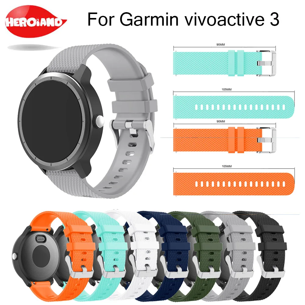 

Цветной мягкий силиконовый сменный ремешок для Garmin Vivoactive3 Vivomove HR умный Браслет для Garmin Vivoactive 3 ремешок для часов