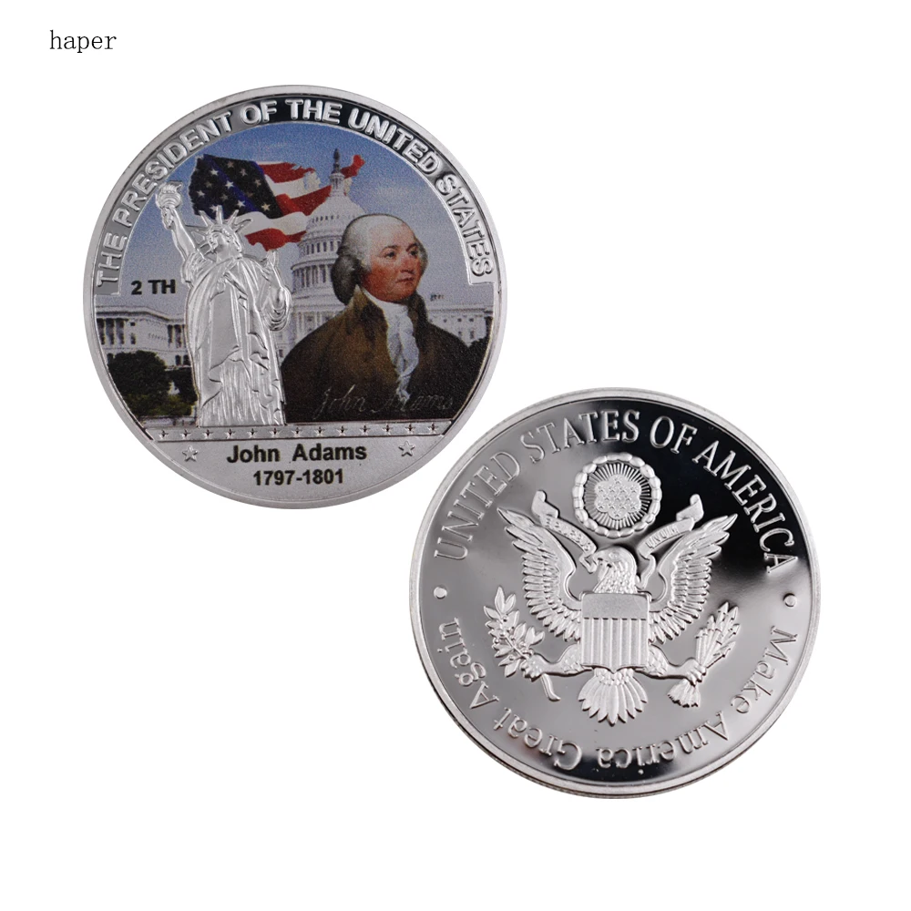 Collectible Silver Plated American 2th President John Adams Metal Coin /w Case Creative Challenge Coin Father Day Gift 40x3mm
Collectible Silver Plated American 2th President John Adams Metal Coin /w Case Creative Challenge Coin Father Day Gift 40x3mm