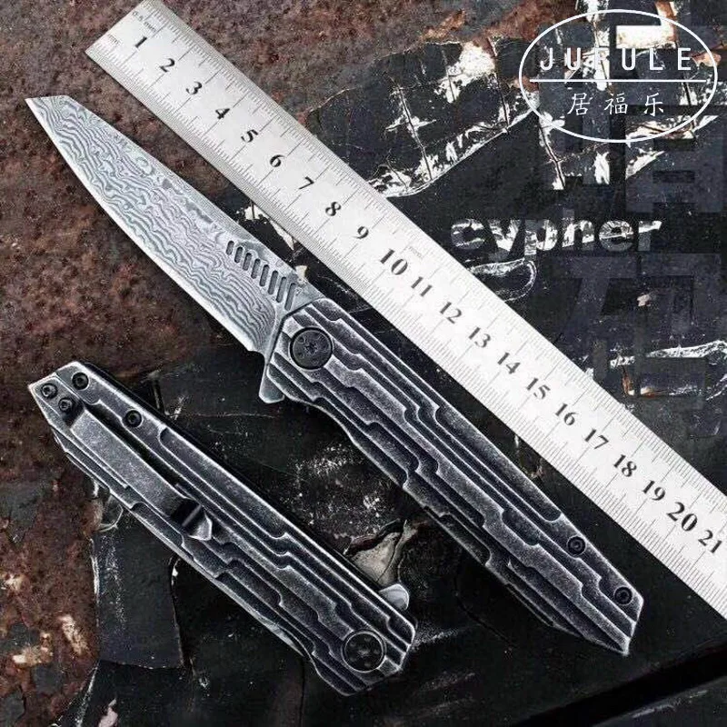JUFULE original design Real VG-10 Damascus ball bearing flipper Steel handle folding camping hunting EDC tool kitchen knife
JUFULE original design Real VG-10 Damascus ball bearing flipper Steel handle folding camping hunting EDC tool kitchen knife