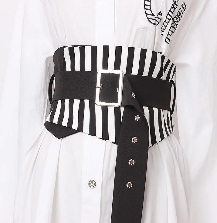 Women's runway fashion striped fabric Cummerbunds female Dress Corsets Waistband Belts decoration wide belt R1674
Women's runway fashion striped fabric Cummerbunds female Dress Corsets Waistband Belts decoration wide belt R1674