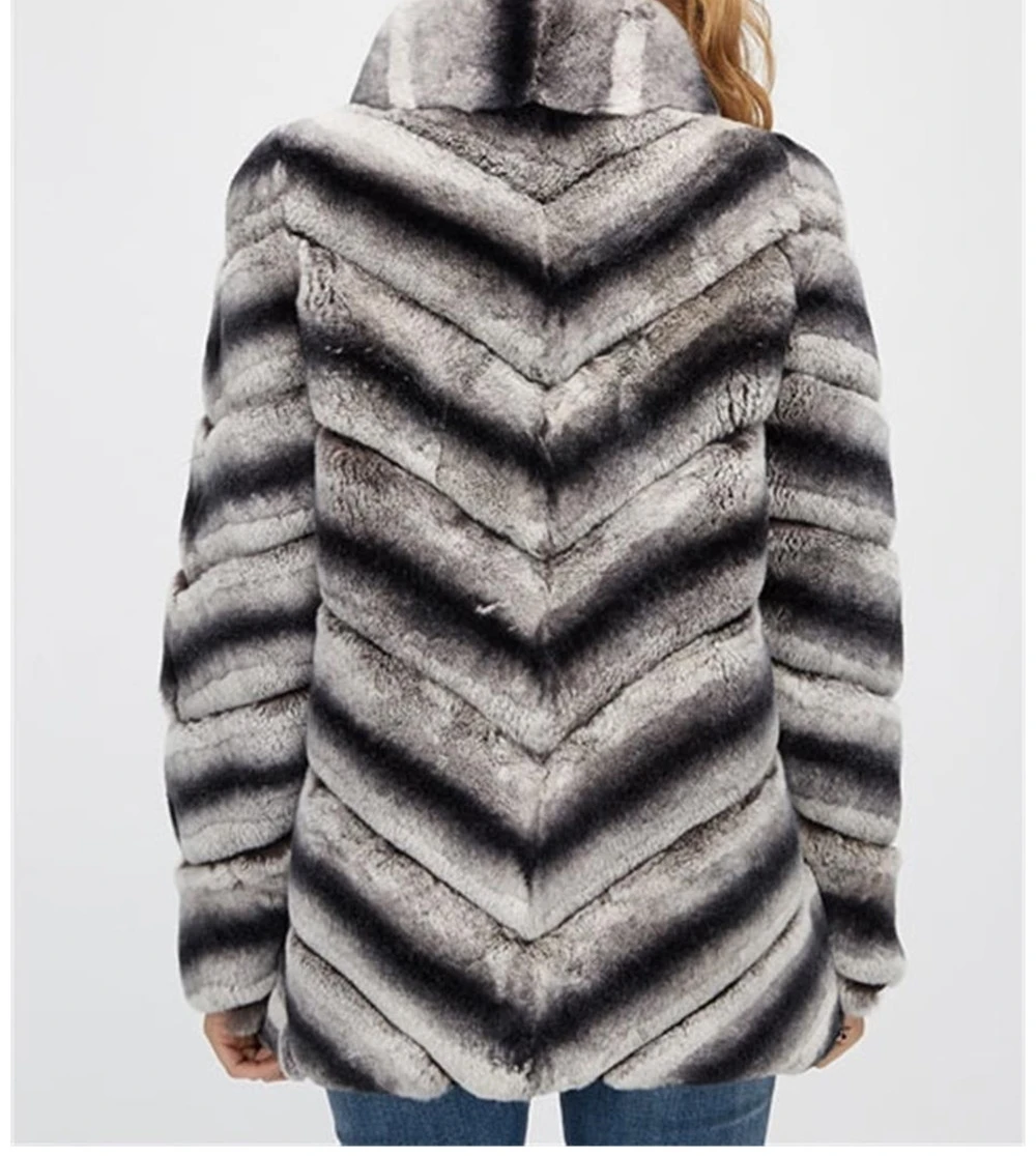 Vintage 70cm Long Lexus Rex Rabbit Fur/Chinchilla Fur Coat/Grey Striped Outwear/Stand Up Collar Fur Coats Jacket Jackets
Vintage 70cm Long Lexus Rex Rabbit Fur/Chinchilla Fur Coat/Grey Striped Outwear/Stand Up Collar Fur Coats Jacket Jackets
