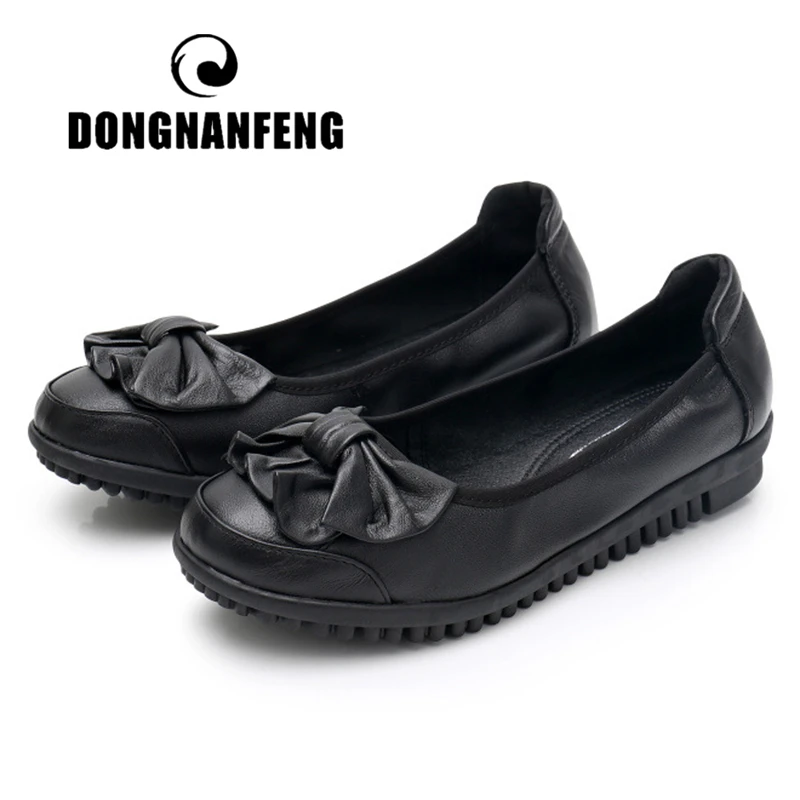 DONGNANFENG Ladies Female Women Mother Genuine Leather Shoes Flats Slip On Soft Bow Sapatos Femininos Plus Size 42 43 JZ-688
DONGNANFENG Ladies Female Women Mother Genuine Leather Shoes Flats Slip On Soft Bow Sapatos Femininos Plus Size 42 43 JZ-688
