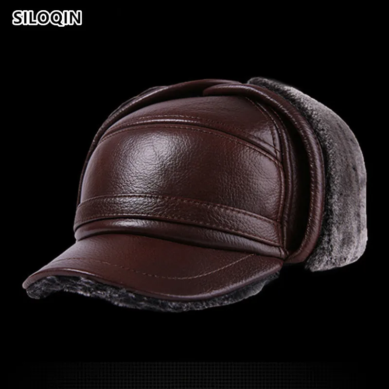 Men's Leather Hats Dad's Bomber Hat Cowhide Baseball Cap Plus Velvet Keep Warm Earmuffs Winter Hat Snapback Peaked Caps Gorra
Men's Leather Hats Dad's Bomber Hat Cowhide Baseball Cap Plus Velvet Keep Warm Earmuffs Winter Hat Snapback Peaked Caps Gorra