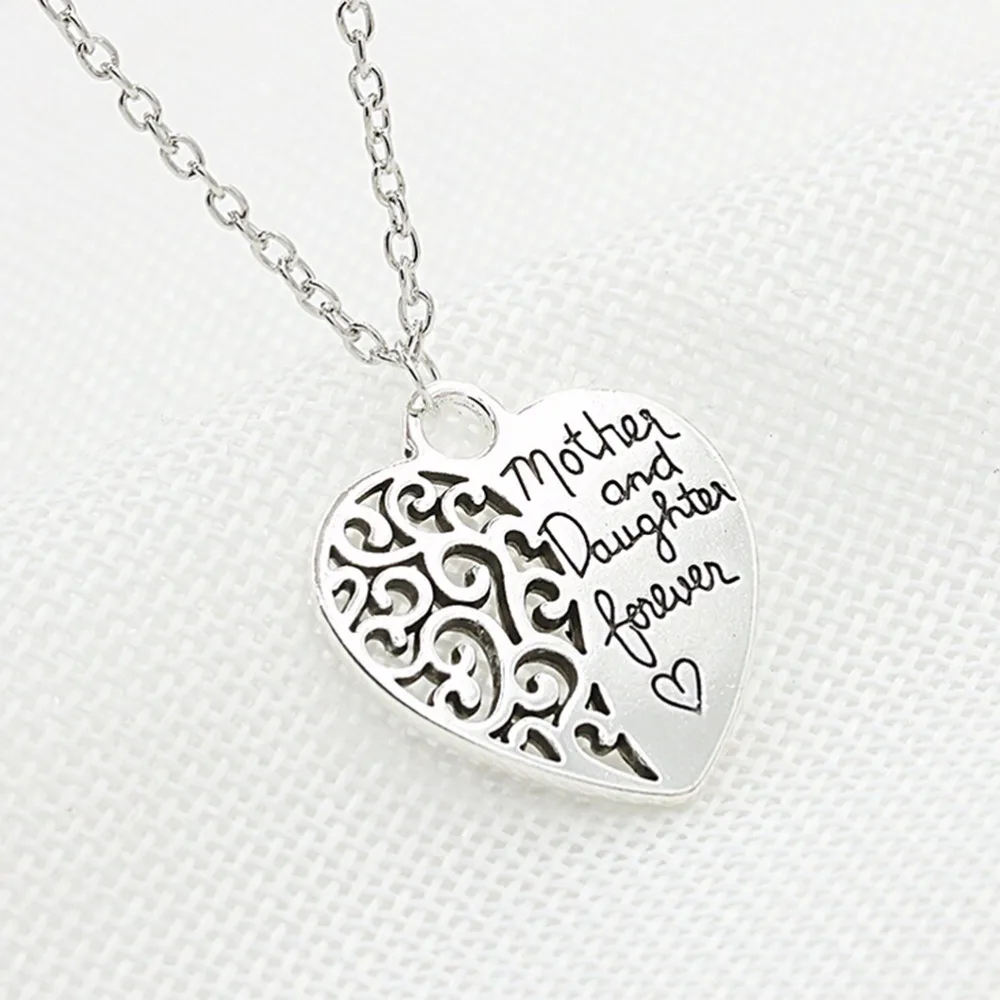 Женское Ожерелье с кулоном в виде сердца или мамы серебряным покрытием|pendant