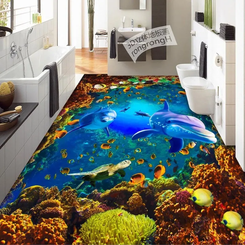 Free Shipping Underwater World Dolphin Coral 3D floor painting wear non-slip waterproof bedroom square bathroom flooring mural
Free Shipping Underwater World Dolphin Coral 3D floor painting wear non-slip waterproof bedroom square bathroom flooring mural